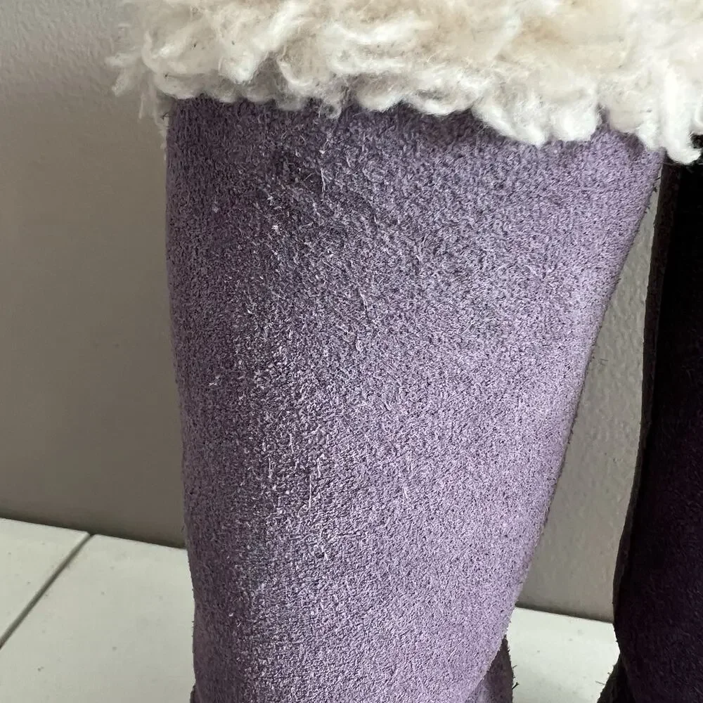 Koolaburra By UGG Kinslei Girl's Size 12 Purple Suede Shearling Boots 1096443